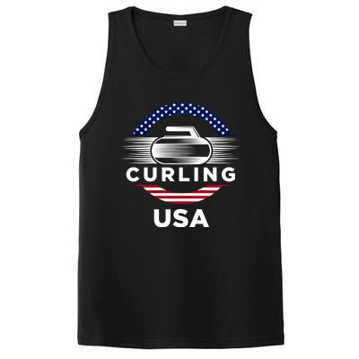 Curling Usa Support The Team Gift Usa Flag Curl Clean Cool Gift PosiCharge Competitor Tank