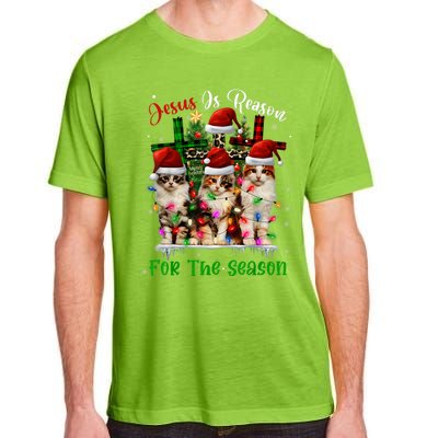 Christmas Ugly Sweater Cats Jesus Is Reason For The Season Great Gift Adult ChromaSoft Performance T-Shirt