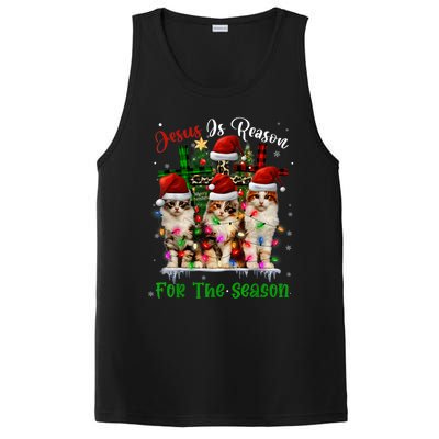 Christmas Ugly Sweater Cats Jesus Is Reason For The Season Great Gift PosiCharge Competitor Tank