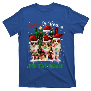 Christmas Ugly Sweater Cats Jesus Is Reason For The Season Great Gift T-Shirt