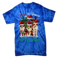 Christmas Ugly Sweater Cats Jesus Is Reason For The Season Great Gift Tie-Dye T-Shirt