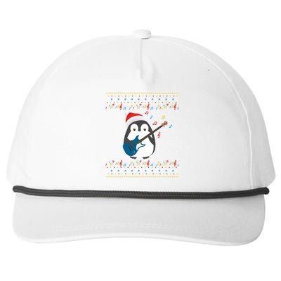 Christmas Ugly Sweater Xmas Family Matching Penguin Guitar Meaningful Gift Snapback Five-Panel Rope Hat