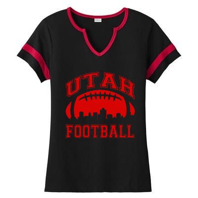 College University style Utah Football Sports Gift Ladies Halftime Notch Neck Tee