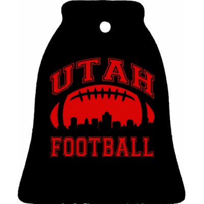 College University style Utah Football Sports Gift Ceramic Bell Ornament