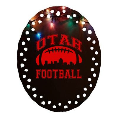 College University style Utah Football Sports Gift Ceramic Oval Ornament