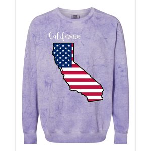 California United States Map Colorblast Crewneck Sweatshirt