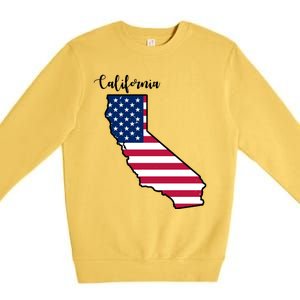 California United States Map Premium Crewneck Sweatshirt