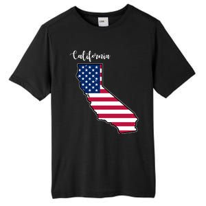 California United States Map Tall Fusion ChromaSoft Performance T-Shirt