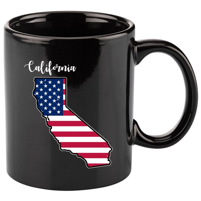 California United States Map 11oz C Handle Ceramic Mug