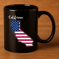 California United States Map 11oz C Handle Ceramic Mug