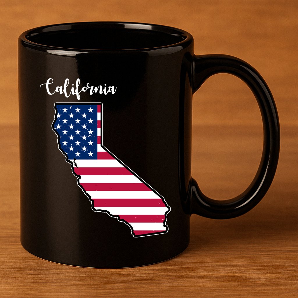 California United States Map 11oz C Handle Ceramic Mug