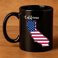 California United States Map 11oz C Handle Ceramic Mug