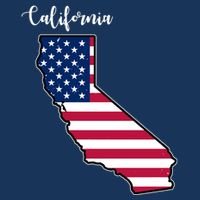 California United States Map USA-Made Doggie Bandana