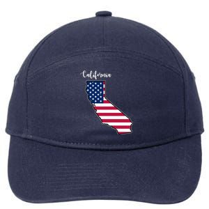 California United States Map 7-Panel Snapback Hat