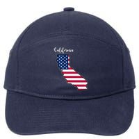 California United States Map 7-Panel Snapback Hat