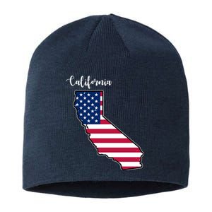 California United States Map Sustainable Beanie