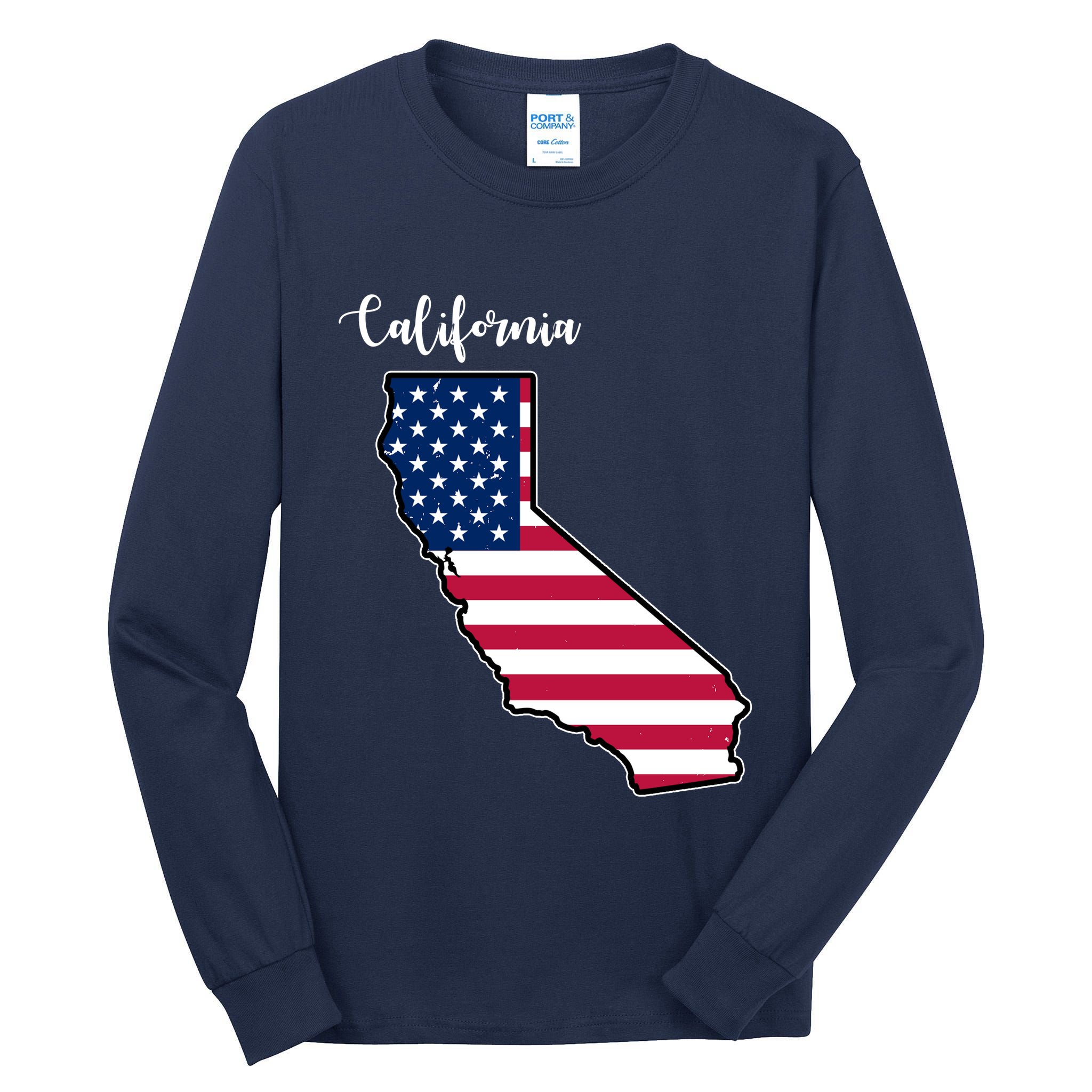 California United States Map Tall Long Sleeve T-Shirt