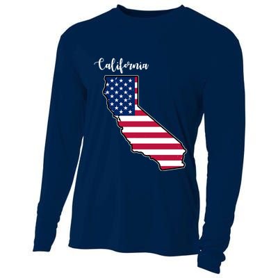 California United States Map Cooling Performance Long Sleeve Crew