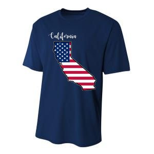 California United States Map Performance Sprint T-Shirt