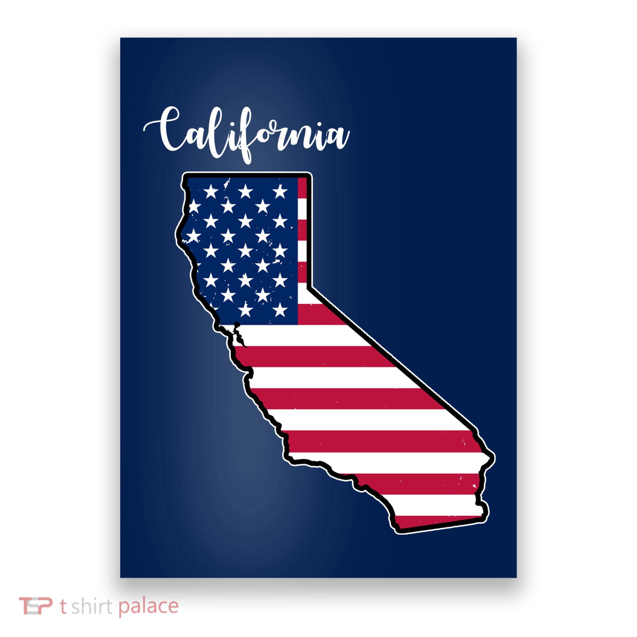 California United States Map Poster
