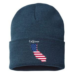 California United States Map Sustainable Knit Beanie