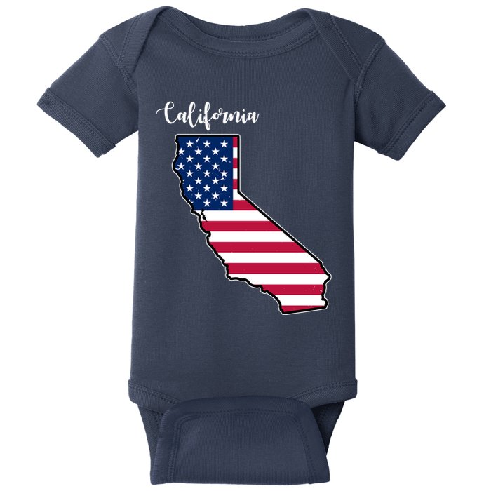 California United States Map Baby Bodysuit