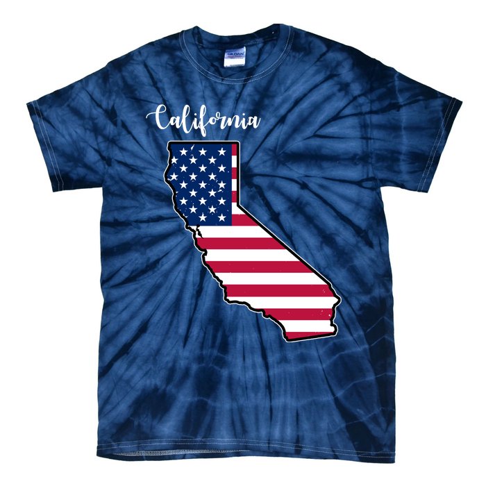 California United States Map Tie-Dye T-Shirt