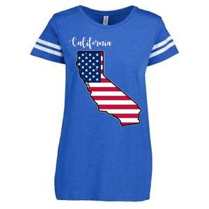 California United States Map Enza Ladies Jersey Football T-Shirt