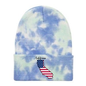 California United States Map Tie Dye 12in Knit Beanie