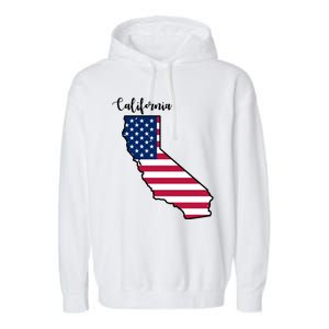 California United States Map Garment-Dyed Fleece Hoodie