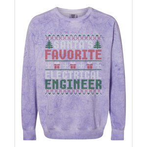 Christmas Ugly Sweater Funny Santa Claus Electrical Engineer Great Gift Colorblast Crewneck Sweatshirt