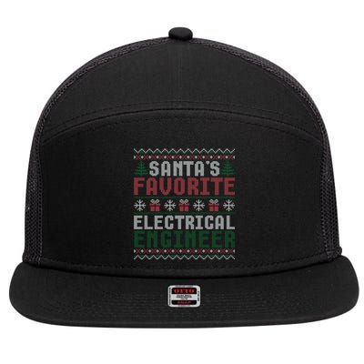 Christmas Ugly Sweater Funny Santa Claus Electrical Engineer Great Gift 7 Panel Mesh Trucker Snapback Hat