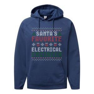 Christmas Ugly Sweater Funny Santa Claus Electrical Engineer Great Gift Performance Fleece Hoodie