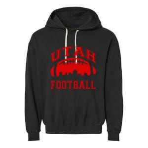 College University style Utah Football Sports Gift Garment-Dyed Fleece Hoodie