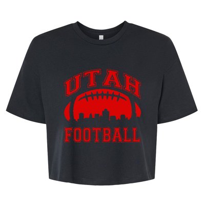 College University style Utah Football Sports Gift Bella+Canvas Jersey Crop Tee