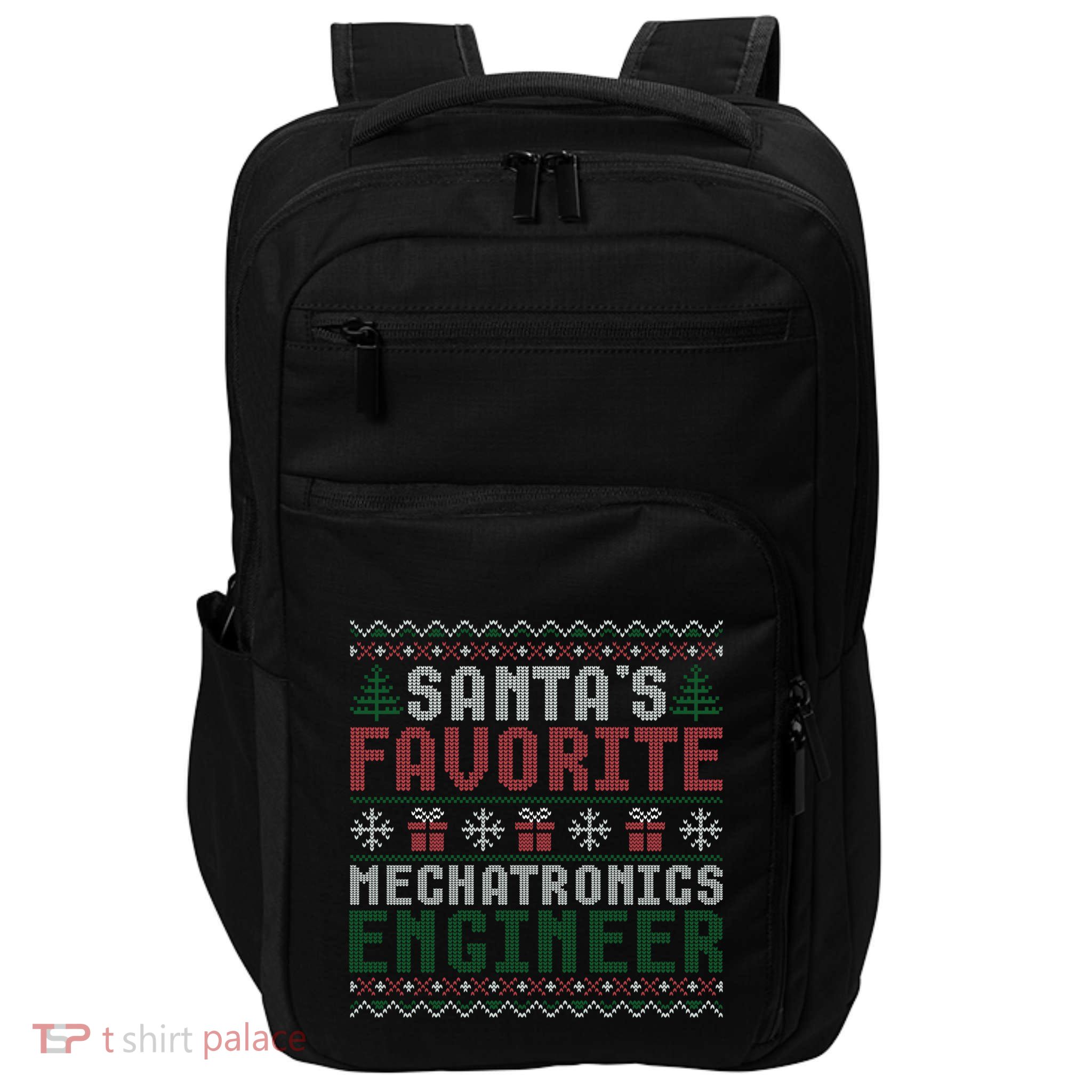Christmas Ugly Sweater Santa Claus Mechatronics Engineer Gift Impact Tech Backpack
