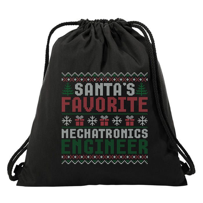 Christmas Ugly Sweater Santa Claus Mechatronics Engineer Gift Drawstring Bag
