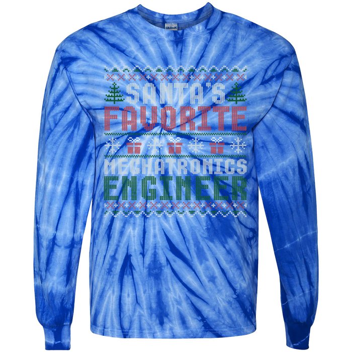 Christmas Ugly Sweater Santa Claus Mechatronics Engineer Gift Tie-Dye Long Sleeve Shirt