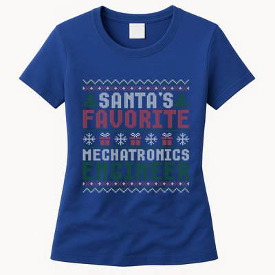 Christmas Ugly Sweater Santa Claus Mechatronics Engineer Gift Womens T-Shirt