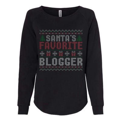 Christmas Ugly Sweater Funny Santa Claus Blogger  Womens California Wash Sweatshirt