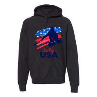 Curling USA Support The Team USA Flag Curl Clean Premium Hoodie