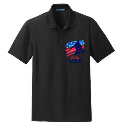 Curling USA Support The Team USA Flag Curl Clean Dry Zone Grid Polo