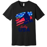 Curling USA Support The Team USA Flag Curl Clean Premium T-Shirt