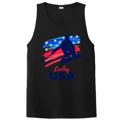 Curling USA Support The Team USA Flag Curl Clean PosiCharge Competitor Tank