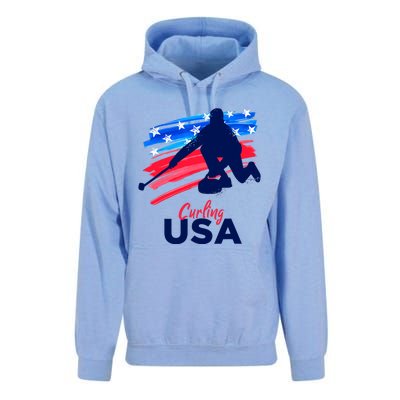 Curling USA Support The Team USA Flag Curl Clean Unisex Surf Hoodie