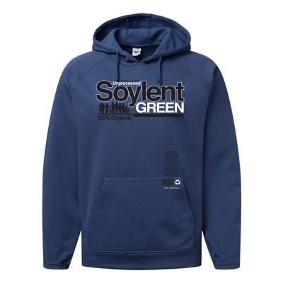 Contents Unprocessed Soylent Green (On Green) Performance Fleece Hoodie