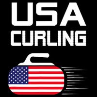Curling USA Support Team American Flag Winter Sports Lovers Backpack