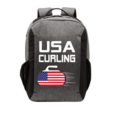 Curling USA Support Team American Flag Winter Sports Lovers Vector Backpack
