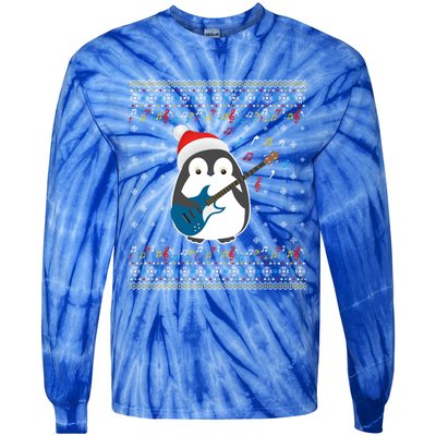 Christmas Ugly Sweater Xmas Family Matching Penguin Guitar Cute Gift Tie-Dye Long Sleeve Shirt