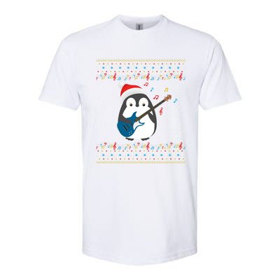 Christmas Ugly Sweater Xmas Family Matching Penguin Guitar Cute Gift Softstyle® CVC T-Shirt